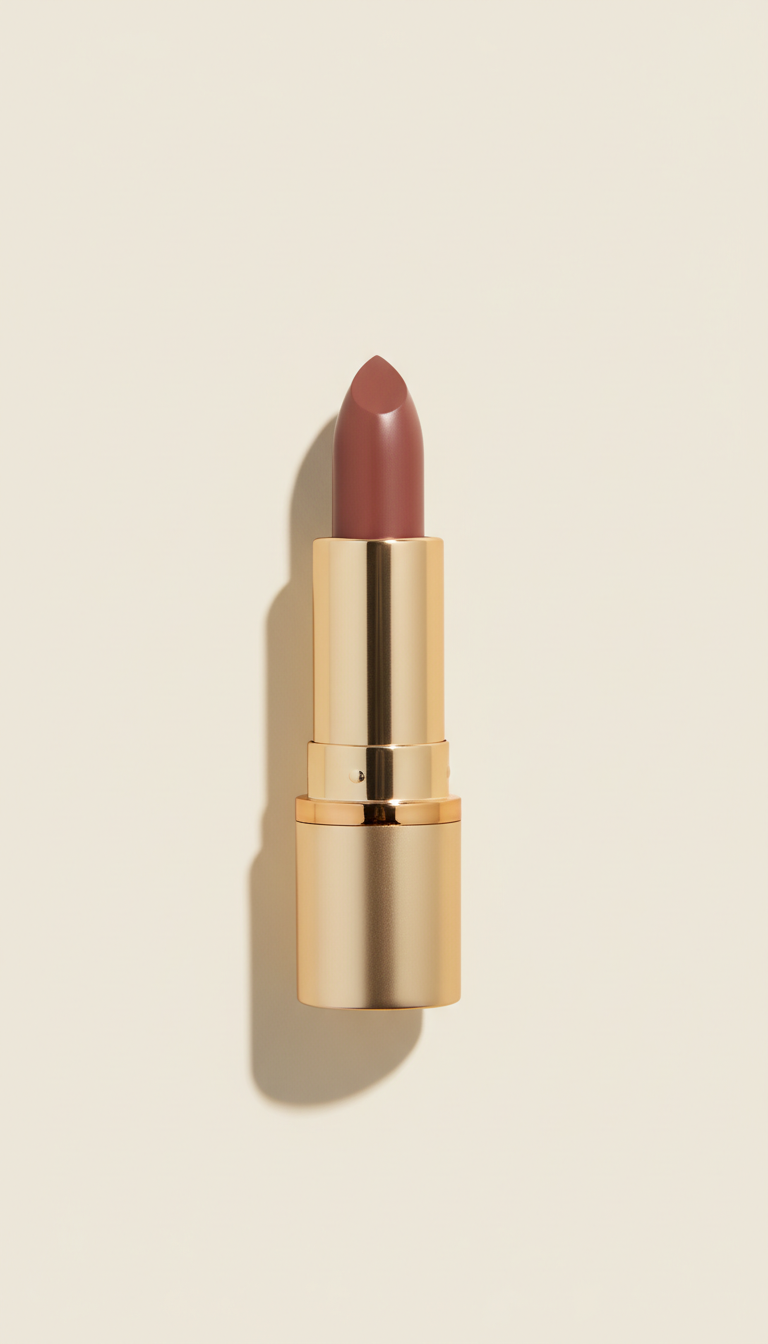 Satin Gold Lipstick With Artisanal Case